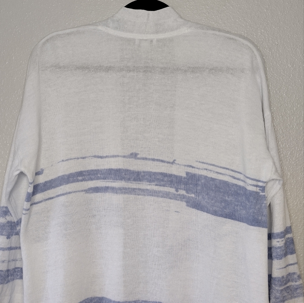 J. Jill Linen Cotton Coastal Grandma Open Front Knit Woman's Cardigan - Picture 5 of 14